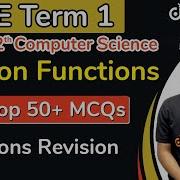 CBSE Term 1 Class 12 Computer Science Python Functions Revision Top 50 MCQ Akarsh Sir