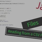 Java Reading From A CSV File