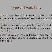 Java Variables Tutorial Local Instance Static Variables Java Tutorial 2