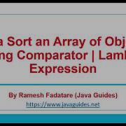 Java Sort An Array Of Objects Using Comparator Lambda Expression