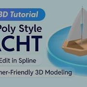 Spline 3D Tutorial Low Poly Yacht