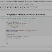 Day 62 Python Program To Find The Factors Of A Number