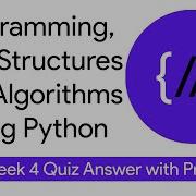 NPTEL Programming Data Structures And Algorithms Using Python Week 4 Quiz Answer With Proof 100