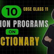 PYTHON DICTIONARY PROGRAMS Important Programs Class 11 Computer Science ENGLISH