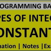 TYPES OF INTEGER CONSTANTS IN C PROGRAMMING