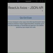 Reactjs Axios JSON API