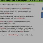 Fresher Java Interview Question Answer Different Thread States Explain Runnable Running Blocked Wait