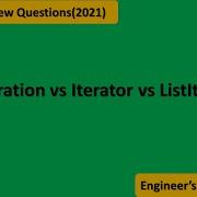 Enumeration Vs Iterator Vs ListIterator Java Interview Question 2021