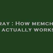 Array How Memchr In C Actually Works