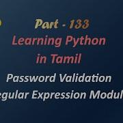 Python Programming In Tamil Password Validation Using Regular Expression Module