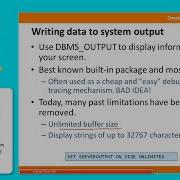 IO7 Sending Text To Screen With DBMS OUTPUT