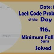 931 Minimum Falling Path Sum Leetcode Daily Challenge