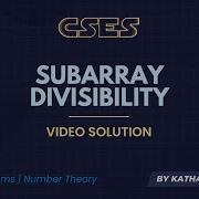 Subarray Divisibility Video Solution CSES Problemset Sorting And Searching