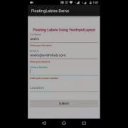 Android Floating Labels Using Design Support Library Demo