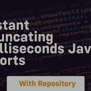Instant Truncating Milliseconds Java Shorts