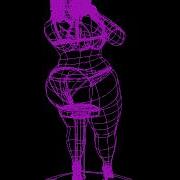 Burlesque Dancer 3D Print Wireframe Turn Around