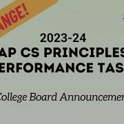 2024 Big AP CS Principles Performance Task Changes This Year