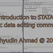 Intro To STATA Data Editing Commands