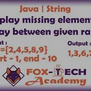 Display Missing Elements Between Given Range Java Program For Display Missing Element
