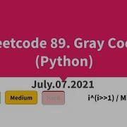 Leetcode 89 Gray Code Python