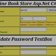 Part 4 Validate Password With RegularExpression Validator Control Online Book Store With Asp Net C