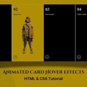 How To Build Responsive Animated Card Hover Effects HTML CSS Tutorial