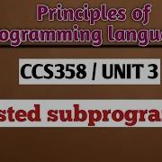 Nested Subprograms In Principles Of Programming Languages Tamil CCS358 Anna University Syllabus