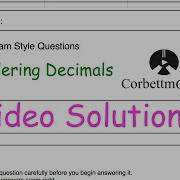 Ordering Decimals Answers Corbettmaths