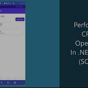 Выполнение операции CRUD в NET MAUI SQLite
