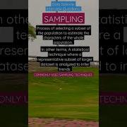 What Is Sampling Commonly Used Sampling Techniques