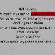 How To Fixed Asp Net Core API Not Working In PostMan