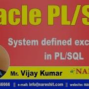 System Defined Exceptions In PL SQL Oracle PL SQL Tutorial Videos Mr Vijay Kumar