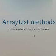 Java For Android ArrayList Methods