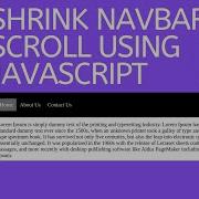 Shrink Navbar On Scroll Using HTML CSS And JS