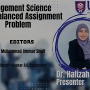 Management Science Balanced Assignment Problem