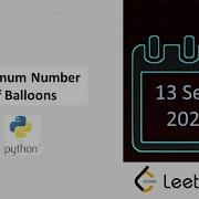 September 13 2021 LeetCode Challenge Maximum Number Of Balloons