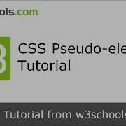 W3Schools CSS Pseudo Elements Tutorial