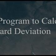Java Program To Calculate Standard Deviation