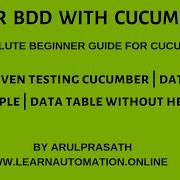 Cucumber 07 Data Driven Testing Sending Data Via Data Table Data Table Without Header Tamil