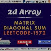Main Minor Diagonal Sum Leetcode 1572 Java தம ழ ல