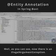 Entity Annotation In Spring Boot
