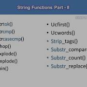 PHP String Functions Top 30 String Functions Part II