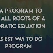 Java Program To Find Roots Of Quadratic Equation
