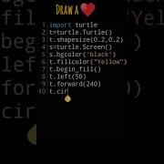 Draw A Heart Shape Using Python Turtle Python Programming Coding Shorts Python