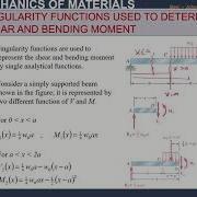69 Singularity Functions Used To Determine Shear Bending Moment PART I Chap 5