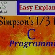 Simpson S One Third Rule C Programming With Output