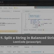 How To Solve 1221 Split A String In Balanced Strings On LeetCode Javascript