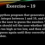 19 Exercise Create A Number Guessing Game In Python Using Random Module