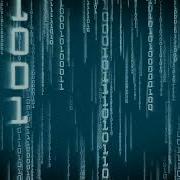 Binary Blue Particles Falling Down In Matrix Style Futuristic Seamless 3D Animation 4K
