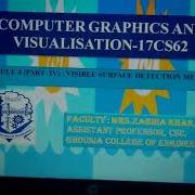 Computer Graphics Visualization 17CS62 Module 4 Part 4 Visible Surface Detection Methods